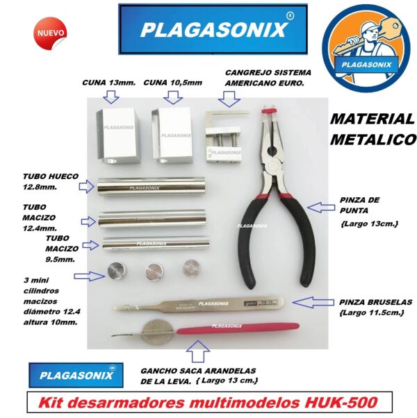 KIT HERRAMIENTAS PARA DESARMAR CILINDROS MULTIMODELO HUK-500 - Image 2