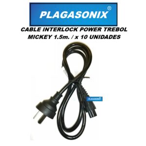 CABLES de alimentación INTERLOCK TREBOL MICKEY 1.5mx 10 unidades
