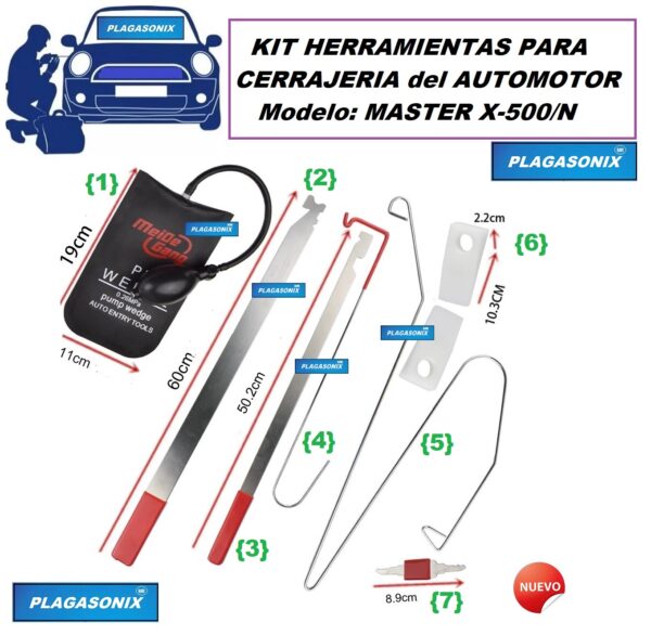 Kit de herramientas cerrajería del automotor MASTER X-500/N - Image 2
