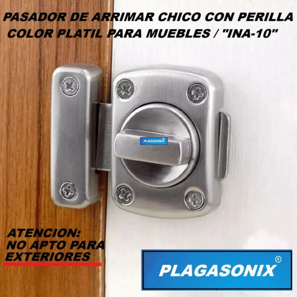 Pasador de Arrimar Chico Muebles con Perilla Platil Art.: INA-10 Color PLATIL - Image 4