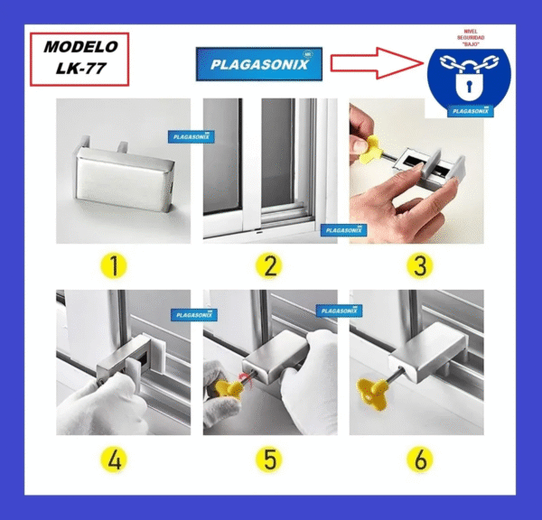 Traba Puerta Ventana Corrediza A Tornillo Lk-700 Acero Inoxidable Acero Inoxidable - Image 5