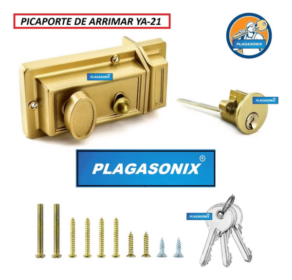 Picaporte Cerradura De Arrimar Ya-21 Dorado Cerrojo Dorado - Image 5