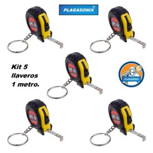 KIT 5 LLAVEROS CON CINTA DE 1 METRO { RETRACTIL / PLASTICO y METAL.}