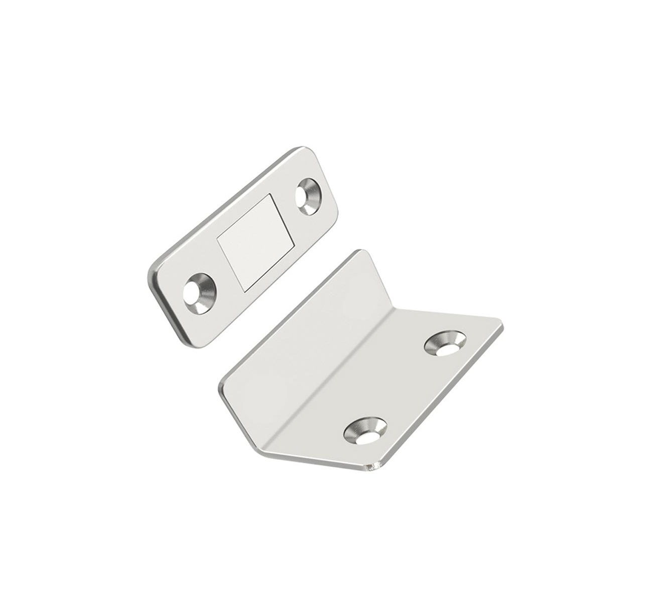 Reten Magnetico Puertas Muebles Alacenas Metalico Chato-600l Plateado L Brillante