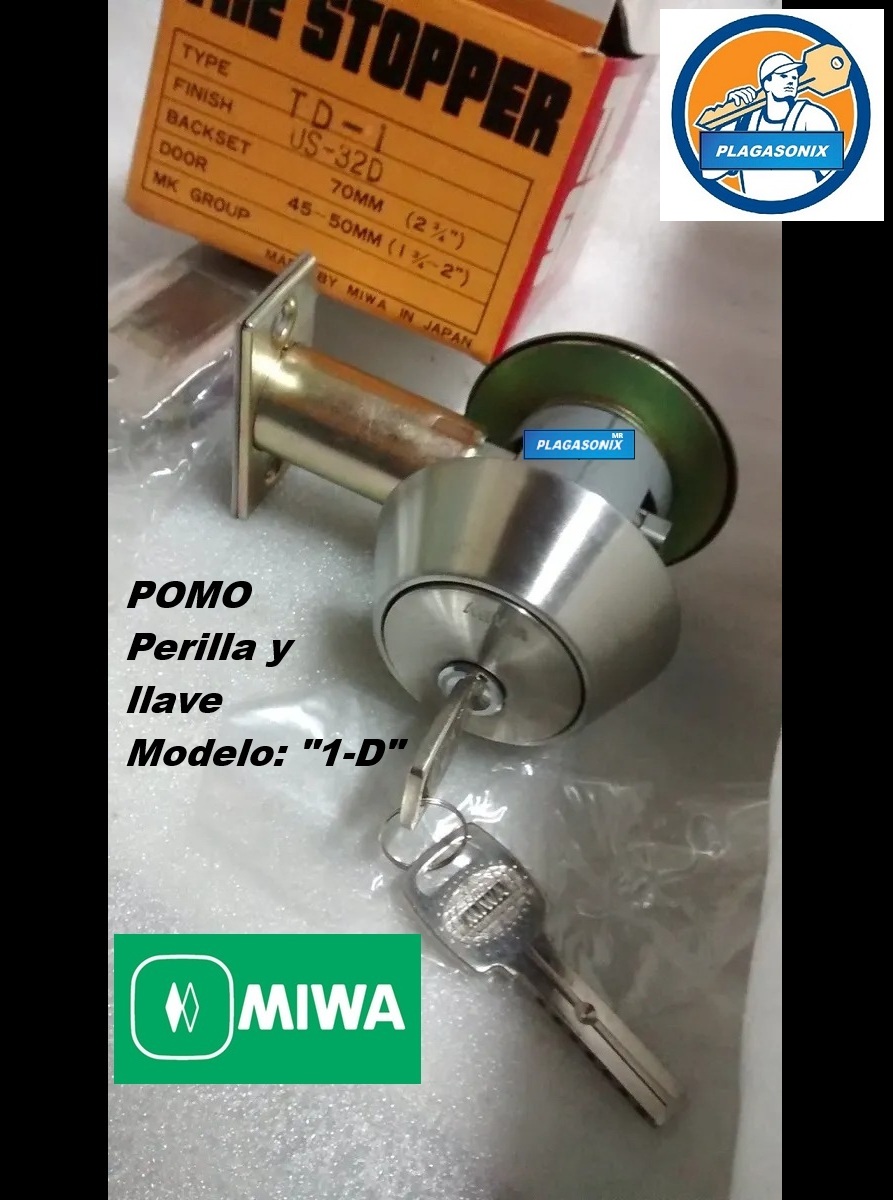 CERROJO TIPO AMERICANO POMO CON PERILLA Y 2 LLAVES MAGNETICAS MIWA 1-D - Image 2