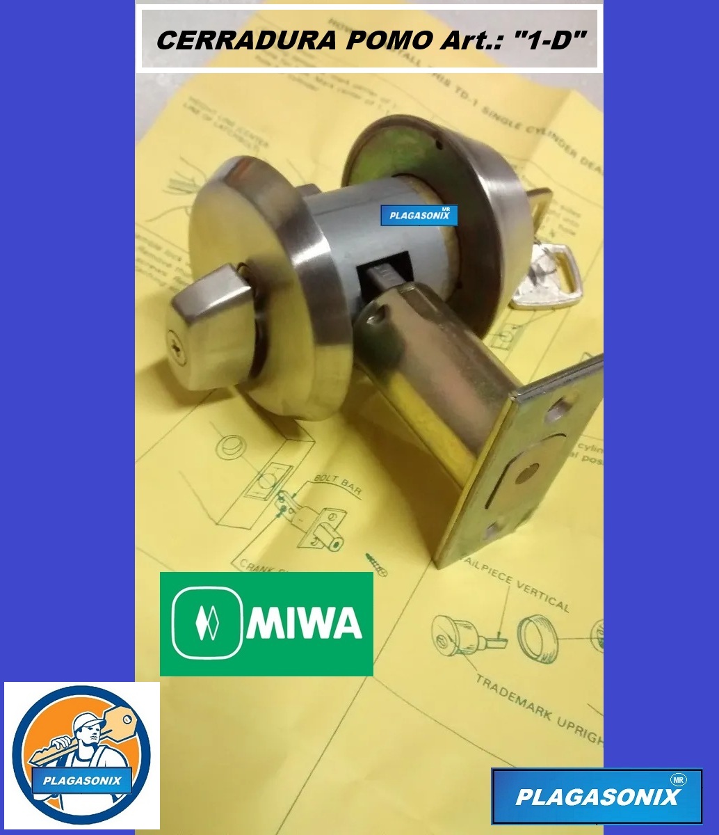 CERROJO TIPO AMERICANO POMO CON PERILLA Y 2 LLAVES MAGNETICAS MIWA 1-D - Image 3