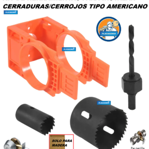 KIT HERRAMIENTAS para INSTALAR CERRADURAS o CERROJOS AMERICANOS en MADERA ART14441