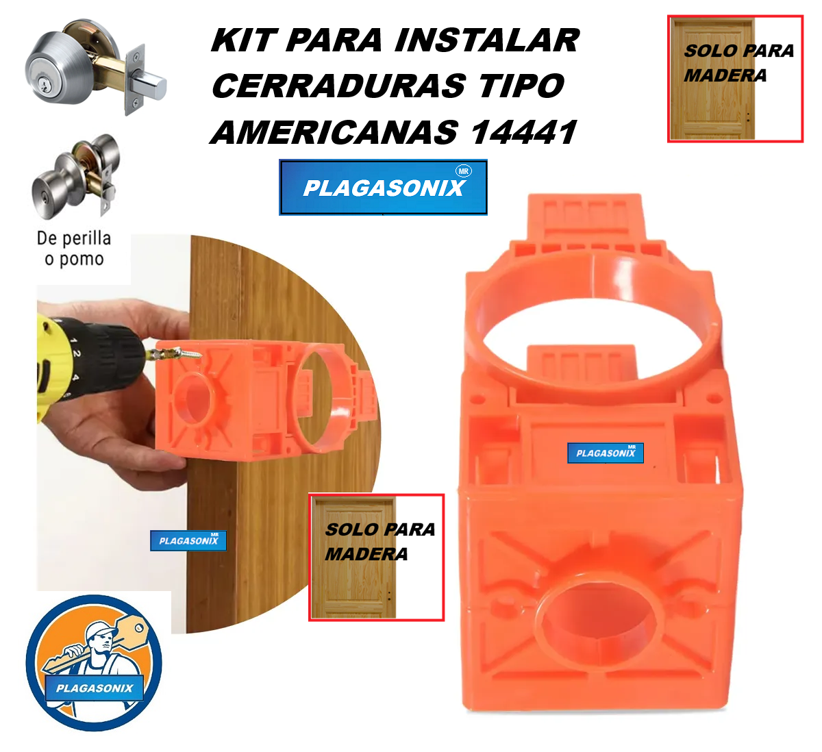 KIT HERRAMIENTAS para INSTALAR CERRADURAS o CERROJOS AMERICANOS en MADERA ART14441 - Image 4