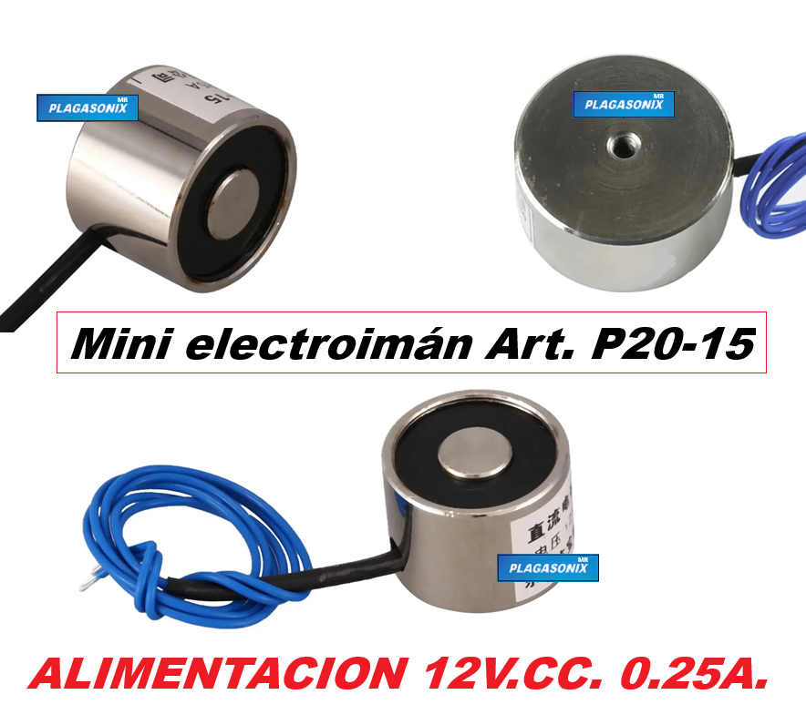 MINI ELECTROIMAN 12V.CC. ART. P20-15 INDUCCION POR ATRACCION - Image 4