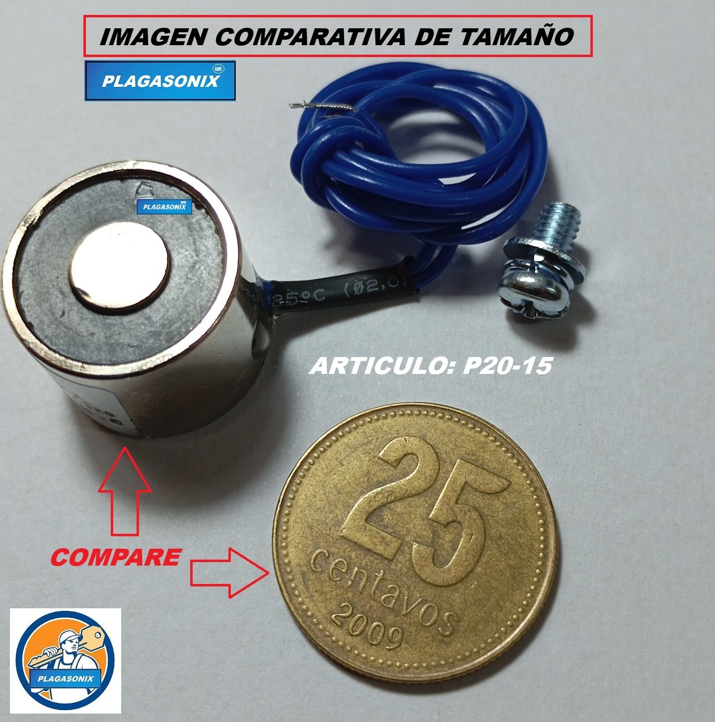MINI ELECTROIMAN 12V.CC. ART. P20-15 INDUCCION POR ATRACCION - Image 2