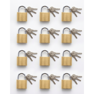12 Candados 40mm Grandes Dorados Para Lockers Plagasonix
