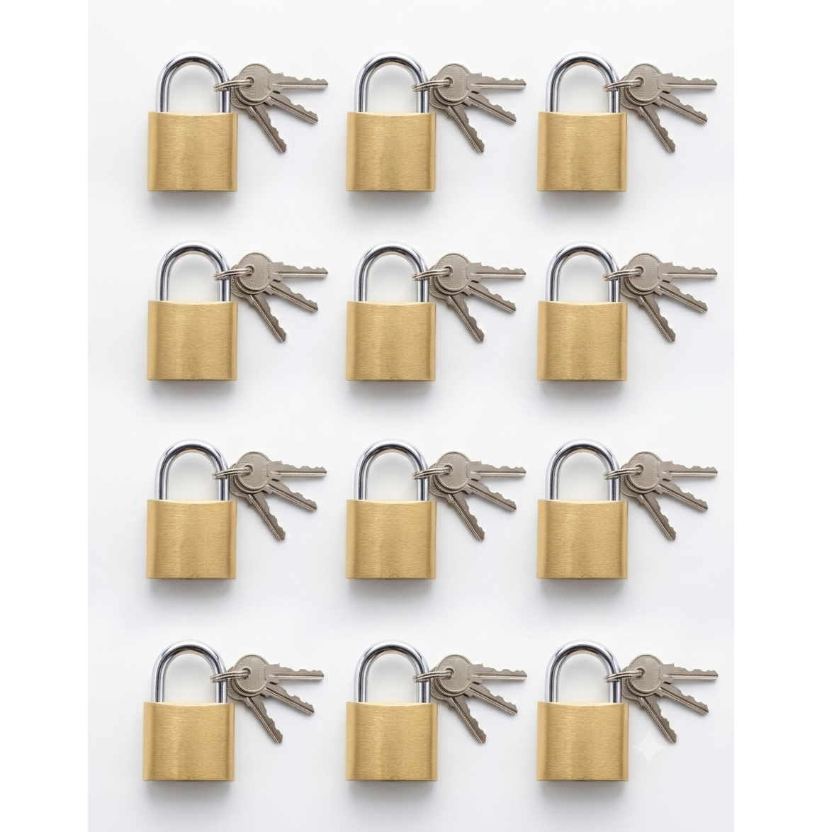 12 Candados 40mm Grandes Dorados Para Lockers Plagasonix