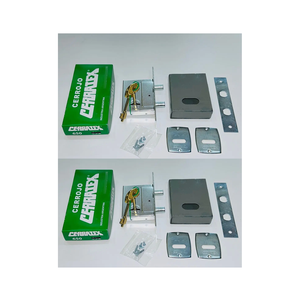 Kit 2 Cerrojos Cerratex 650 Hermandos Mas 2 Cajas Hierro - Imagen 2