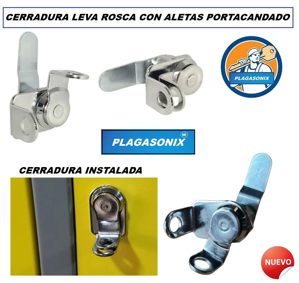 CERRADURA LEVA ROSCA CON ALETAS PORTACANDADO PLAGASONIX 20 o 30mm. - Imagen 4