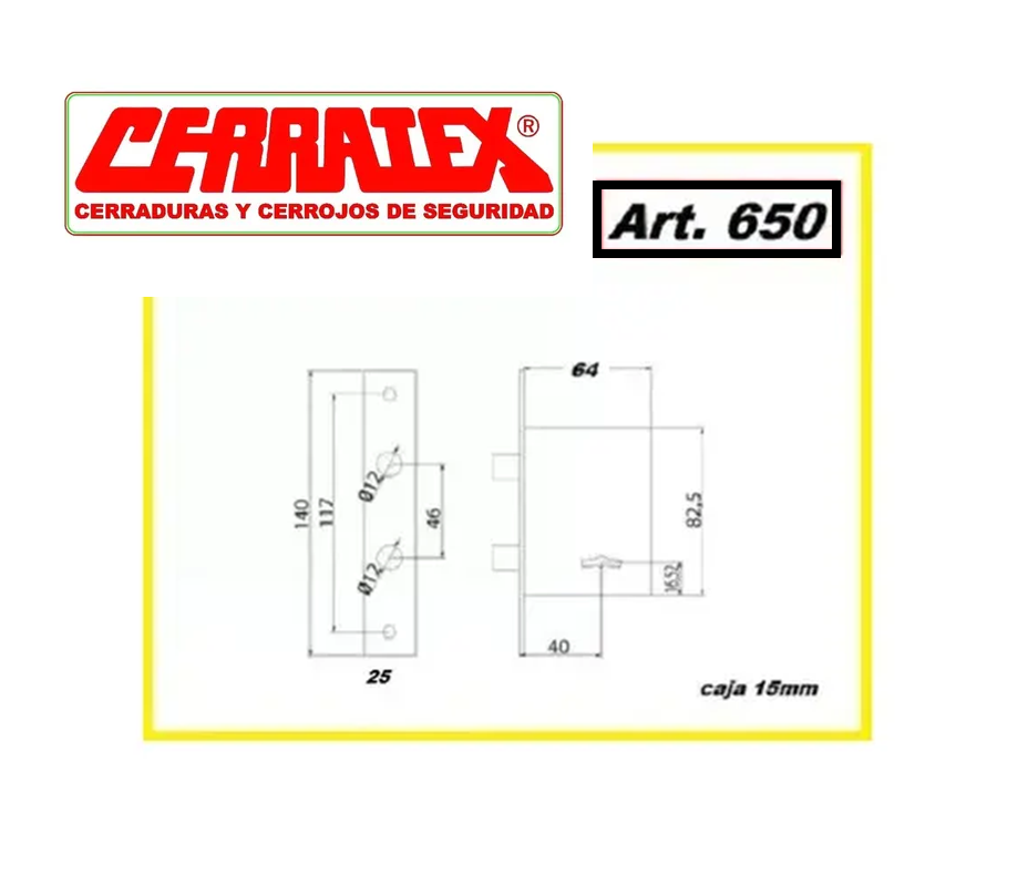 Kit 2 Cerrojos Cerratex 650 Hermandos Mas 2 Cajas Hierro - Imagen 4