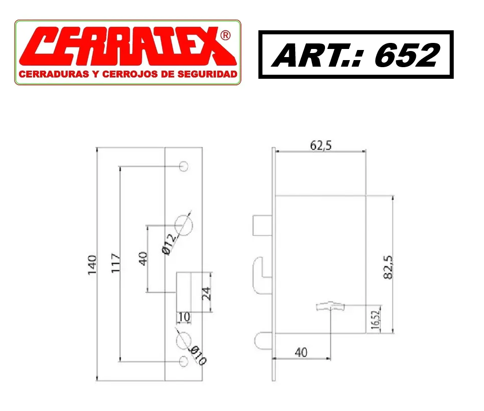 Kit 2 Cerrojos Cerratex 652 Hermandos Mas 2 Cajas Hierro - Imagen 4