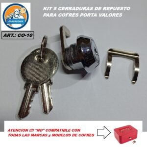 KIT 5 CERRADURAS PARA COFRE PORTA VALORES ART CO-10