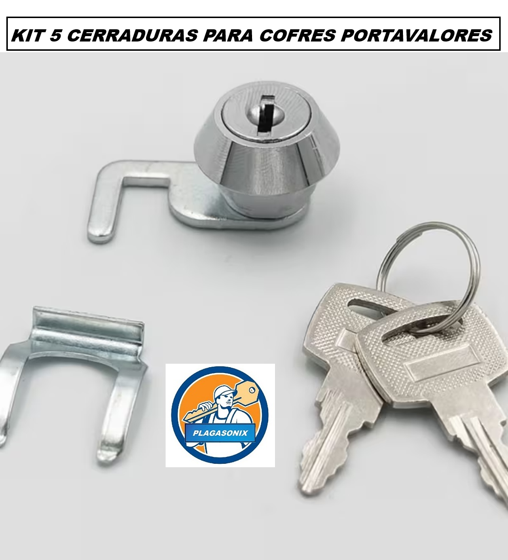 KIT 5 CERRADURAS PARA COFRE PORTA VALORES ART CO-10 - Imagen 3