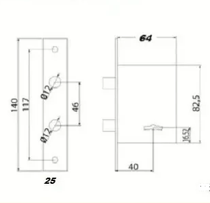 Cerradura C-2004 2 Pernos + 2 Cerrojos 650 Hermanados + Cajas hierro para soldar - Imagen 3