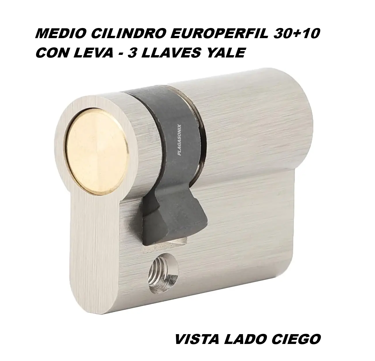 Medio Cilindro Europerfil 30+10 Con Leva 3 Llaves Yale Psx - Imagen 4