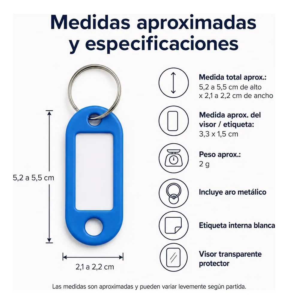 200 LLAVEROS PLASTICOS FLEXIBLES IDENTIFICADORES DE LLAVES CON ETIQUETA (COLORES SURTIDOS) - Imagen 2